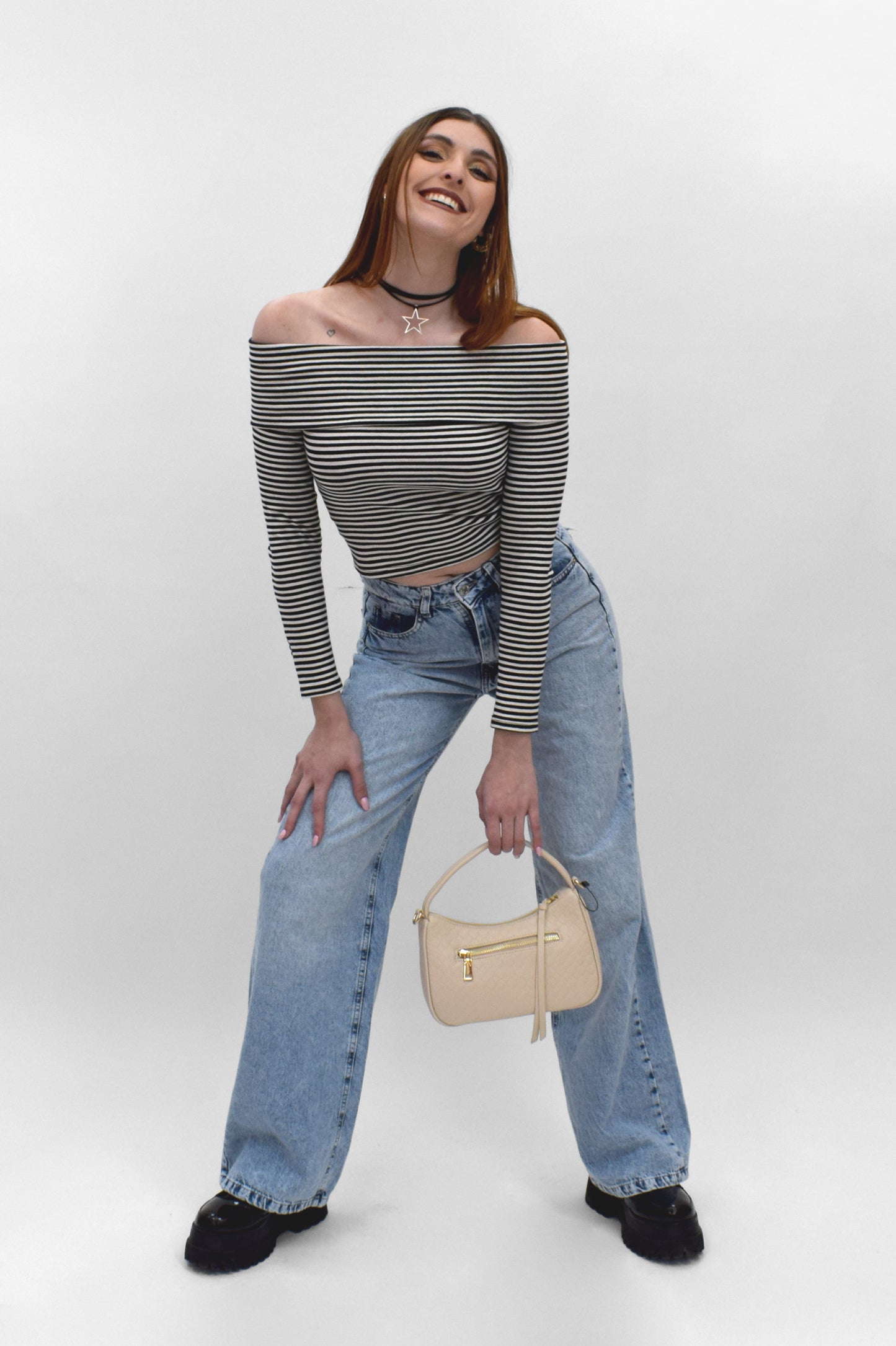 REMERA CUELLO BOTE RAYADA