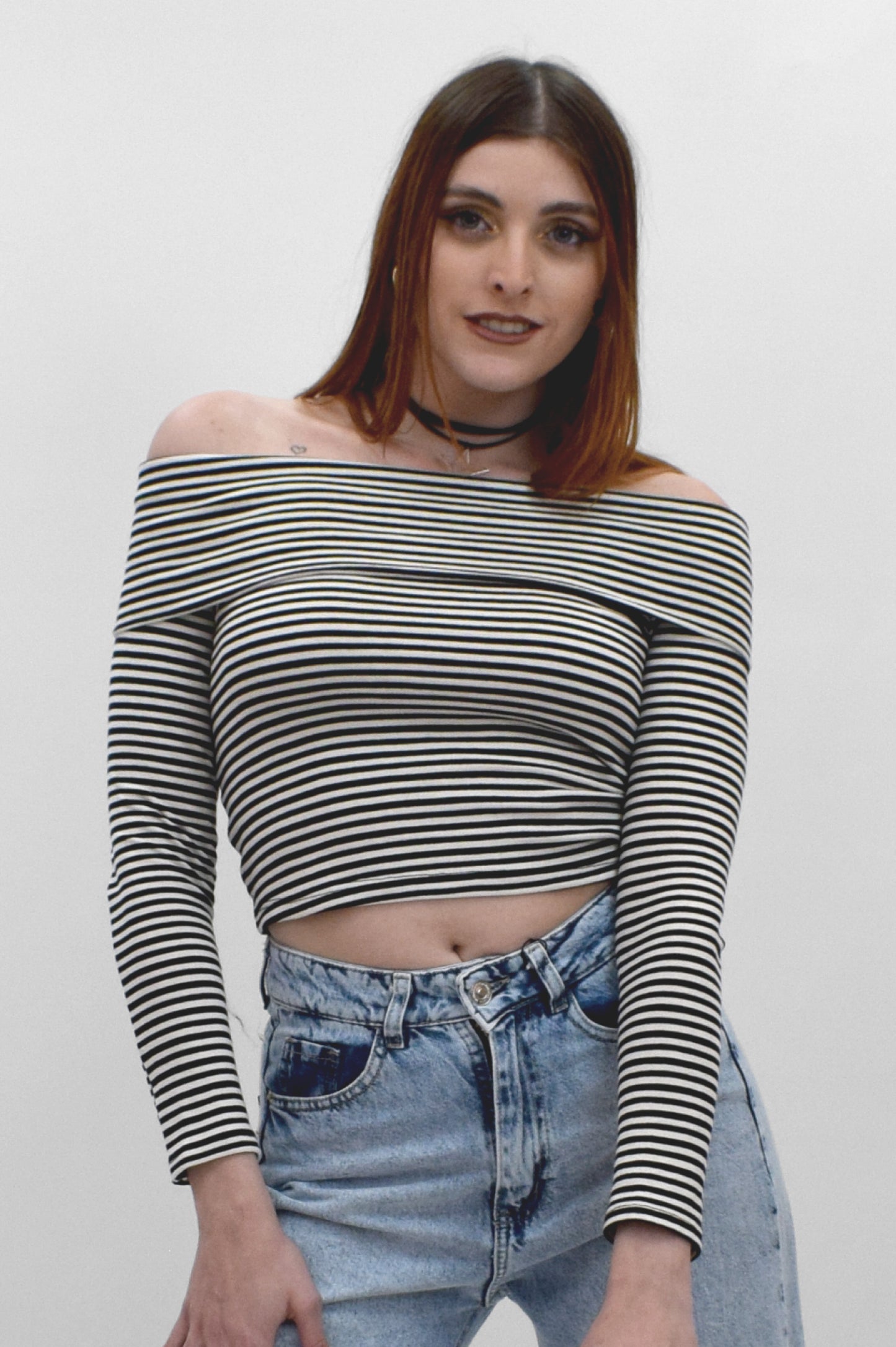 REMERA CUELLO BOTE RAYADA