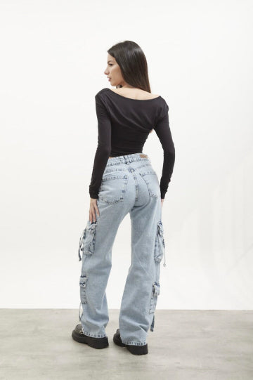 JEANS CARGO STEFY ANCHO